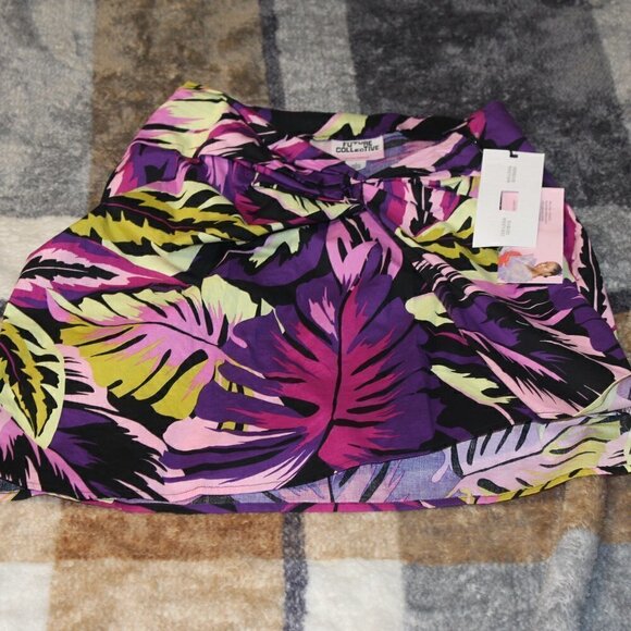 Women's Botanical Mini Skirt - Future Collective™ with Alani Noelle Black/Purple - Picture 3 of 9